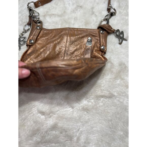 B. Makowsky Brown Leather Crossbody Bag With Zipper Pocket & Adjustable Strap pu - Picture 5 of 11